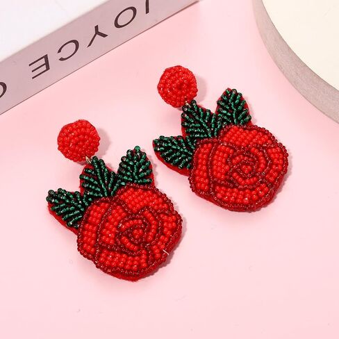 Derby Earrings, Beaded Floral Race Horse Earrings, Kentucky Derby Accessories, Western Horse Racing Fan Jewelry Gifts in Saudi Arabia