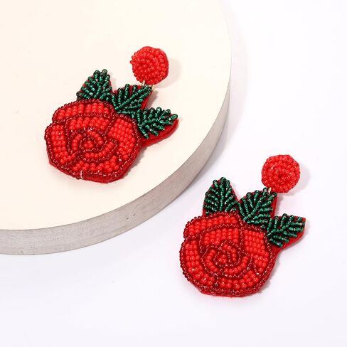 Derby Earrings, Beaded Floral Race Horse Earrings, Kentucky Derby Accessories, Western Horse Racing Fan Jewelry Gifts in Saudi Arabia
