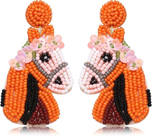Derby Earrings, Beaded Floral Race Horse Earrings, Kentucky Derby Accessories, Western Horse Racing Fan Jewelry Gifts in Saudi Arabia