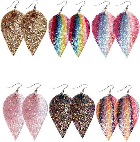 lureme Faux Leather Earrings Set for Women Lightweight Teardrop Handmade Leaf Earrings (er006191) in Saudi Arabia