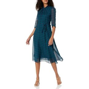 Women's Houndstooth Printed Fit N Flair