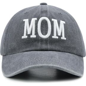 Mom Hats with Gift Box for Women, Adjustable Embroidered Mama Baseball Cap, Mom Gifts for Mother Wife