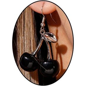 Cute Cherry Earrings for Women 3D Simulation Cherry Dangle Earrings Sweet Cherry Earrings Drop Earrings Fruit Earrings for Women