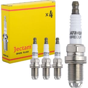 Spark Plugs 4 Pack BKR6EQUP 3199 Automotive Replacement Spark Plugs 12120037607 4 PCS Compatible with BMW 320i 323i 525i X3 X5 745i X3 X5 Z3 Z4 Z8 Mini Cooper...