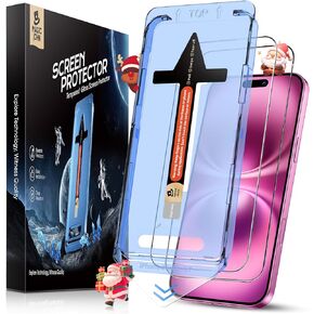 MAGIC JOHN 2 Pack for iPhone 16 Plus 6.7 inch Tempered Glass Screen Protector, Auto Dust-Elimination, Bubble Free, Easy Installation, HD Clear
