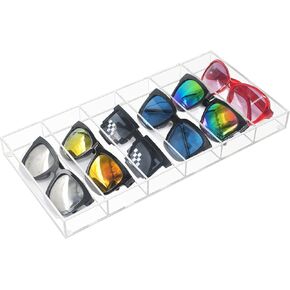 Kenpal Acrylic Sunglasses Storage Organizer, Clear Display Case Tray for Eyewear
