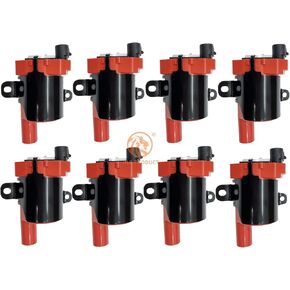 Set of 8 HIGH ENERGY Round Ignition Coil Compatible with Chevy GMC Silverado 1500 2500 Tahoe Suburban Express Sierra Savana Yukon XL Escalade V8 4.8L 5.3L 6.0L D585 C1251 19005218 UF262
