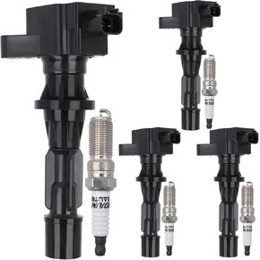 UF516 Ignition Coil Pack 6E5Z12029AA and Iridium Spark Plugs SP530 set of 4pcs Compatible With Ford Fusion S SE SEL Mercury Milan Base Premier 2006 2007 2008 2009 2.3L L4