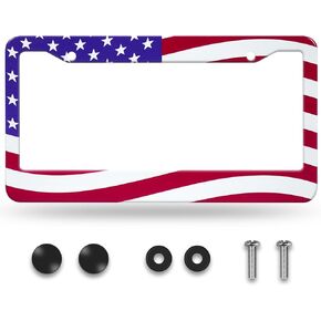 Personalized Mexican Tiles License Plate Frame, 1 Pack Rust-Proof Aluminum Alloy License Plate Holder Colorful Mandala Boho Car Tag Frames Decoration Accessories with Screw Caps (2 Hole)