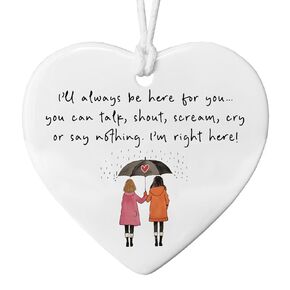 I'll Always Be Here For You Keepsake, Tough Times Gift, Supportive Friend, Friends Always, Heart Ornament, Gift for Best Friend, Long Distance Friendship Gift, Ceramic Heart