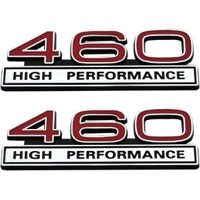 2pcs 460 7.5 Liter High Performance Engine Emblems Badge 3D Decals Stickers Cars Trucks (Chrome Black)