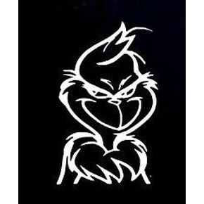 Grinchy Smile Smirk Decal Vinyl Sticker|Cars Trucks Vans Walls Laptop| White |5.5 x 3.5 in|CCI877