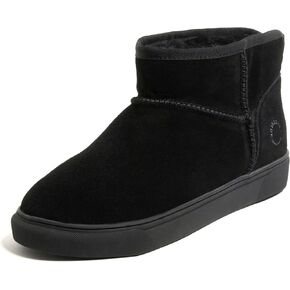 Dearfoams Women's Fireside Bathurst-Shearling Water Resistant Durable Memory Foam Slipper Ankle Boot
