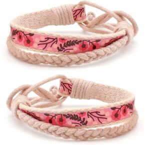 Pettsie Matching Friendship Bracelets, 2 Pack Set, Easy Adjustable, 100% Cotton