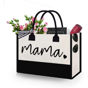 CXCC Mom Mama Bag Mother Personalized Gifts for Mother's Day, Mama Tote Bag for Shopping, Beach, Travel