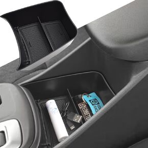 EDBETOS Center Console Middle Organizer Compatible with 2024 2025 Chevy Trax Insert Tray Accessories LS 1RS LT 2RS ACTIV Interior Secondary Armrest Storage Box ABS Material