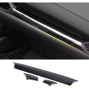 Car Accessories Fit for Mazda CX-5 CX5 2017-2022 2023 2024 2025 Center Console Dash Board Panel Trim Interior Decoration Frame Cover (Brushed Black Style) Stainless Steel 3 PCS