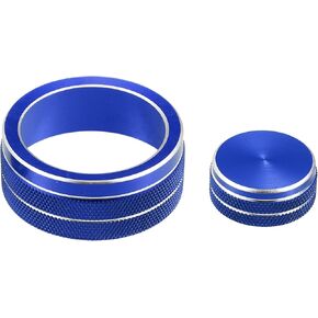Car Center Console Multimedia Control Button Cover for Infiniti Q50 QX50 Q60 Blue (Set of 2)