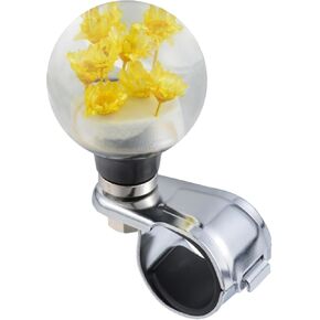 Lunsom Flower Shape Steering Wheel Spinner Knob, Resin Power Handle Suicide Spinner Turning Assist Grip Ball Fit Vehicle Truck SUV,Light-blue