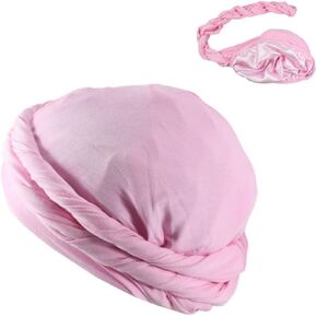 DouuYuhet Turban for Men, Men's Turban Twist Head Wraps Durag for Men Women Modal and Satin Vintage Turban Scarf Tie