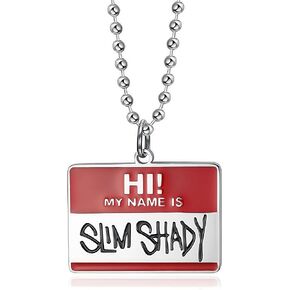 dog tag necklace for men Hip hop necklace versatile accessory titanium steel baked paint ruffian Amu pendant necklace Chain length 23.62 inches