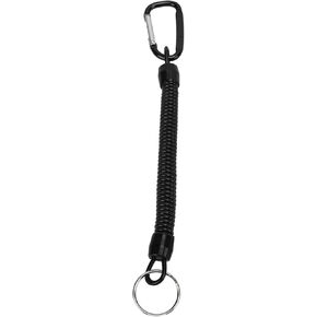 Retractable Bungee Cord, Convenient Bungee Rope, with Stainless Steel Loops Fishing Lanyard Coil Spring Key Chain Anti-Lost Stretch Cord Safety Coil Lanyard for Hiking, Camping, Fishing