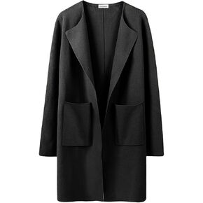 Gothden Women's Casual Open Front Cardigans Long Knit Sweaters Coat with Pockets