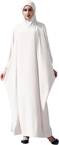 OBEEII Prayer Dress for Women Muslim Dolman Long Sleeve One Piece Hijab Abaya Dress Islamic Dubai Full Cover Ramadan Kaftan in Kuwait
