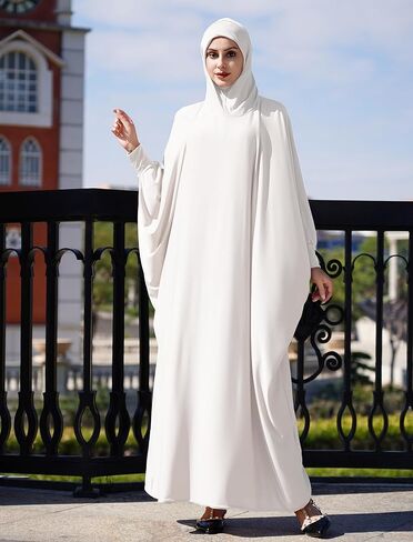 OBEEII Prayer Dress for Women Muslim Dolman Long Sleeve One Piece Hijab Abaya Dress Islamic Dubai Full Cover Ramadan Kaftan in Kuwait