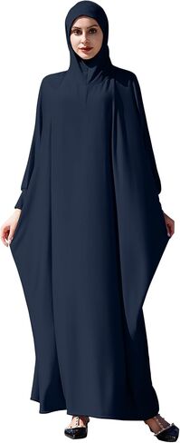 OBEEII Prayer Dress for Women Muslim Dolman Long Sleeve One Piece Hijab Abaya Dress Islamic Dubai Full Cover Ramadan Kaftan in Kuwait