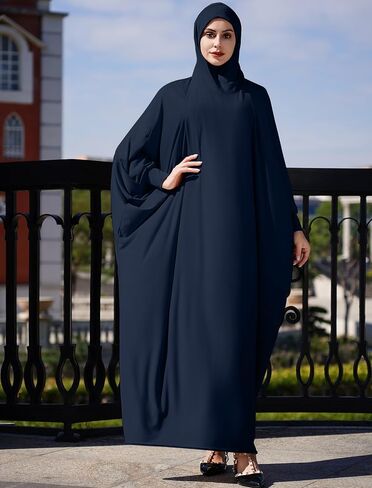 OBEEII Prayer Dress for Women Muslim Dolman Long Sleeve One Piece Hijab Abaya Dress Islamic Dubai Full Cover Ramadan Kaftan in Kuwait