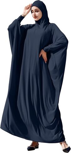 OBEEII Prayer Dress for Women Muslim Dolman Long Sleeve One Piece Hijab Abaya Dress Islamic Dubai Full Cover Ramadan Kaftan in Kuwait