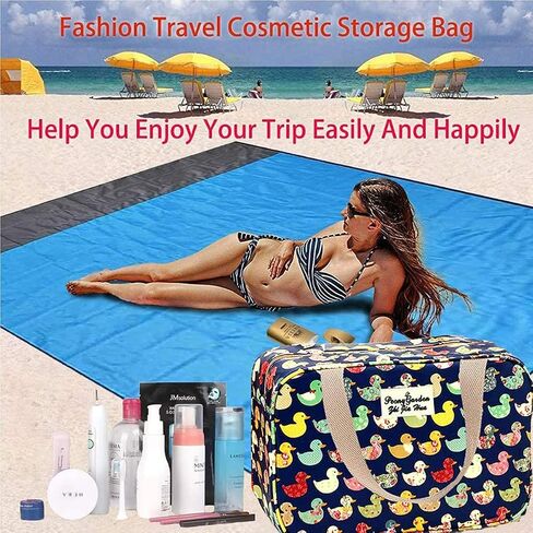 Large Makeup Bag Toiletry Bag for Women Make Up Bag Cosmetic Bag Toiletries Bag Brush Bags for Traveling (Navy Duck) in Kuwait