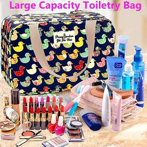 Large Makeup Bag Toiletry Bag for Women Make Up Bag Cosmetic Bag Toiletries Bag Brush Bags for Traveling (Navy Duck) in Kuwait