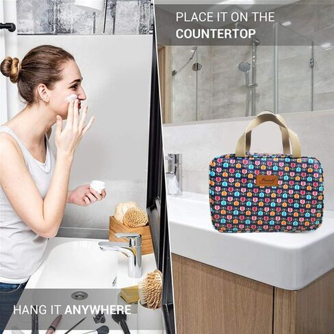 Large Makeup Bag Toiletry Bag for Women Make Up Bag Cosmetic Bag Toiletries Bag Brush Bags for Traveling (Navy Duck) in Kuwait