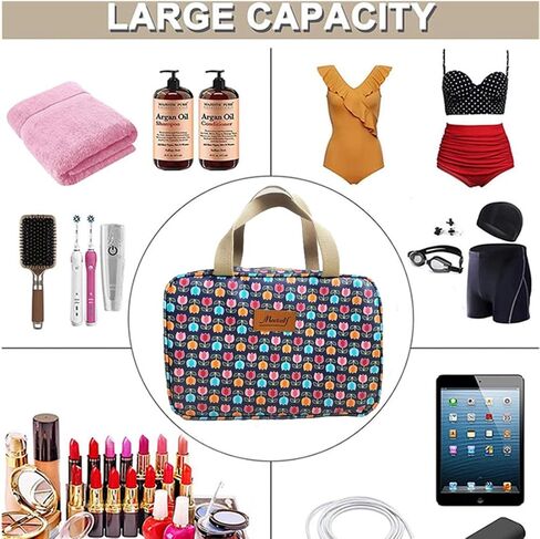 Large Makeup Bag Toiletry Bag for Women Make Up Bag Cosmetic Bag Toiletries Bag Brush Bags for Traveling (Navy Duck) in Kuwait