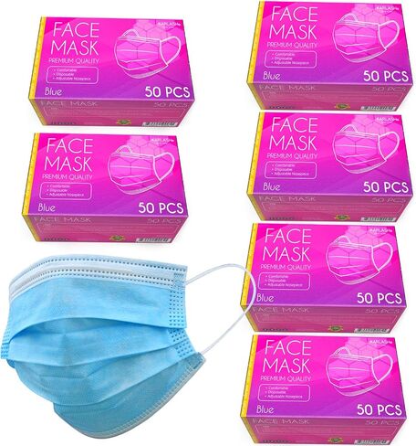 Karlash Disposable Face Mask, Pack of 50 Blue Mask (Pack of 1) in Saudi Arabia