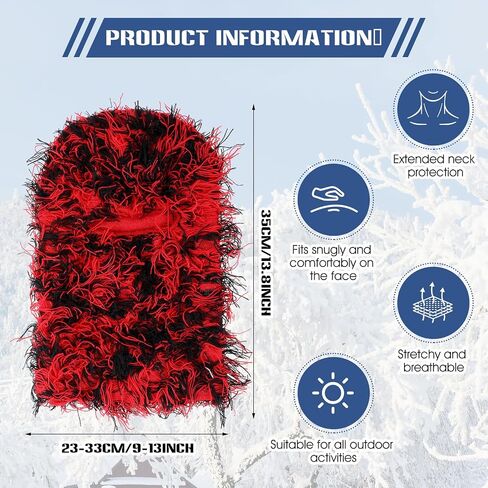 Distressed Balaclava Trending Ski Masks Full Face Knitted Fuzzy Ski Mask Proof Winter One Size Shiesty Mask Warmer for Men/Women in Saudi Arabia