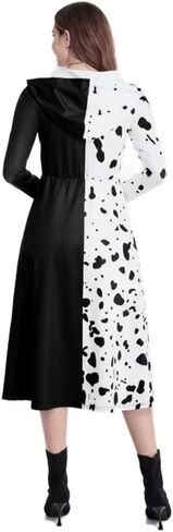 ICEYOU Cruella Devil Costume Women Dress Cosplay Outfit for Halloween in Kuwait