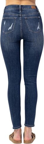 Judy Blue Women's High Rise Button Fly Cuffed Skinny Jeans in Kuwait