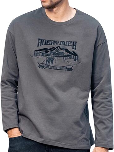 Heavy Duty Long Sleeved T-Shirt Men's Autumn Trendy Brand American Letter Printed Smooth T-Shirt in Saudi Arabia