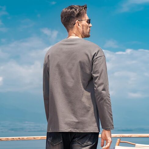 Heavy Duty Long Sleeved T-Shirt Men's Autumn Trendy Brand American Letter Printed Smooth T-Shirt in Saudi Arabia