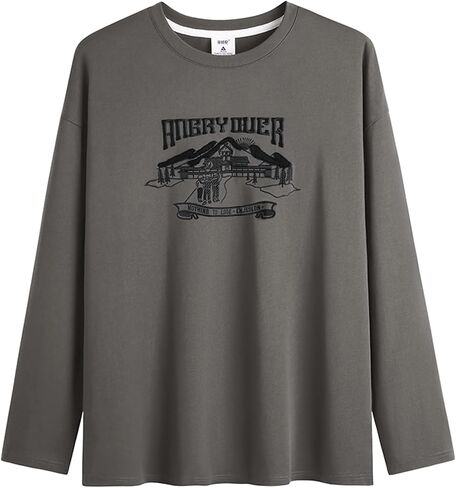 Heavy Duty Long Sleeved T-Shirt Men's Autumn Trendy Brand American Letter Printed Smooth T-Shirt in Saudi Arabia