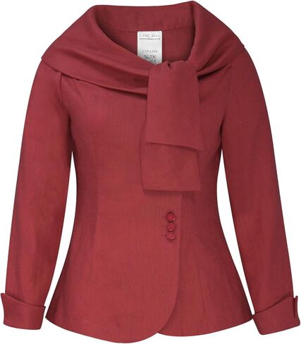 CHIC STAR Womens Linen Portrait Collar Blazer in Kuwait