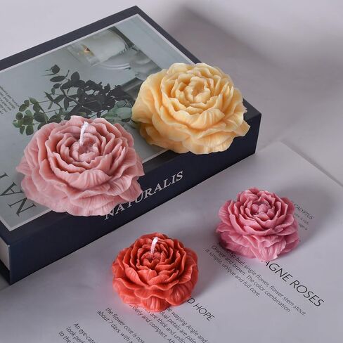 HOMYCOCO 8PCS Flower Silicone Molds Resin Candle Mold Set, 3D Bloom Rose Peony Fondant Mold for Chocolate Cake Decor Soap Candle Making Kit, Resin Mold for Epoxy Casting Polymer Clay Craft Gift in Kuwait