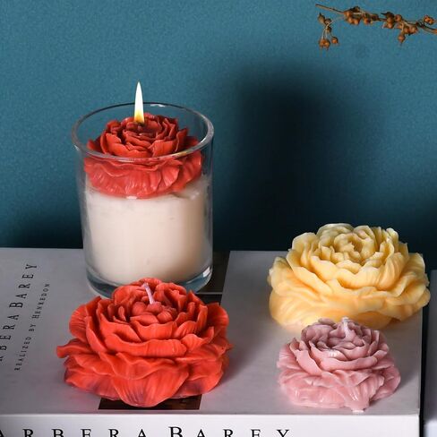 HOMYCOCO 8PCS Flower Silicone Molds Resin Candle Mold Set, 3D Bloom Rose Peony Fondant Mold for Chocolate Cake Decor Soap Candle Making Kit, Resin Mold for Epoxy Casting Polymer Clay Craft Gift in Kuwait