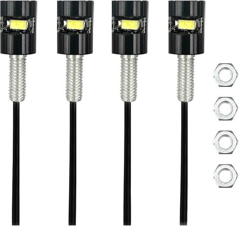 ضوء لوحة ترخيص LED للسيارة - مصابيح LED لدراجة نارية 12 فولت - مصباح مسمار لولبي مقاوم للماء/مقاوم للمطر مع حامل ضوء من الألومنيوم - قانوني لشاحنة دراجة نارية RV ATV (قطعتان) in Saudi Arabia