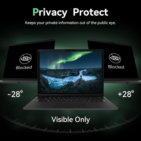 شاشة خصوصية نانو 13.5 بوصة لجهاز Microsoft Surface Laptop 6/5/4/3/2/1، طبقة قابلة للإزالة مضادة للتجسس، واقي أمان أسود، واقي شاشة غير لامع مضاد للوهج باللون الأزرق in Saudi Arabia