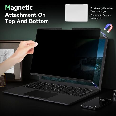 شاشة خصوصية نانو 13.5 بوصة لجهاز Microsoft Surface Laptop 6/5/4/3/2/1، طبقة قابلة للإزالة مضادة للتجسس، واقي أمان أسود، واقي شاشة غير لامع مضاد للوهج باللون الأزرق in Saudi Arabia