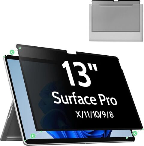 شاشة خصوصية نانو 13.5 بوصة لجهاز Microsoft Surface Laptop 6/5/4/3/2/1، طبقة قابلة للإزالة مضادة للتجسس، واقي أمان أسود، واقي شاشة غير لامع مضاد للوهج باللون الأزرق in Saudi Arabia